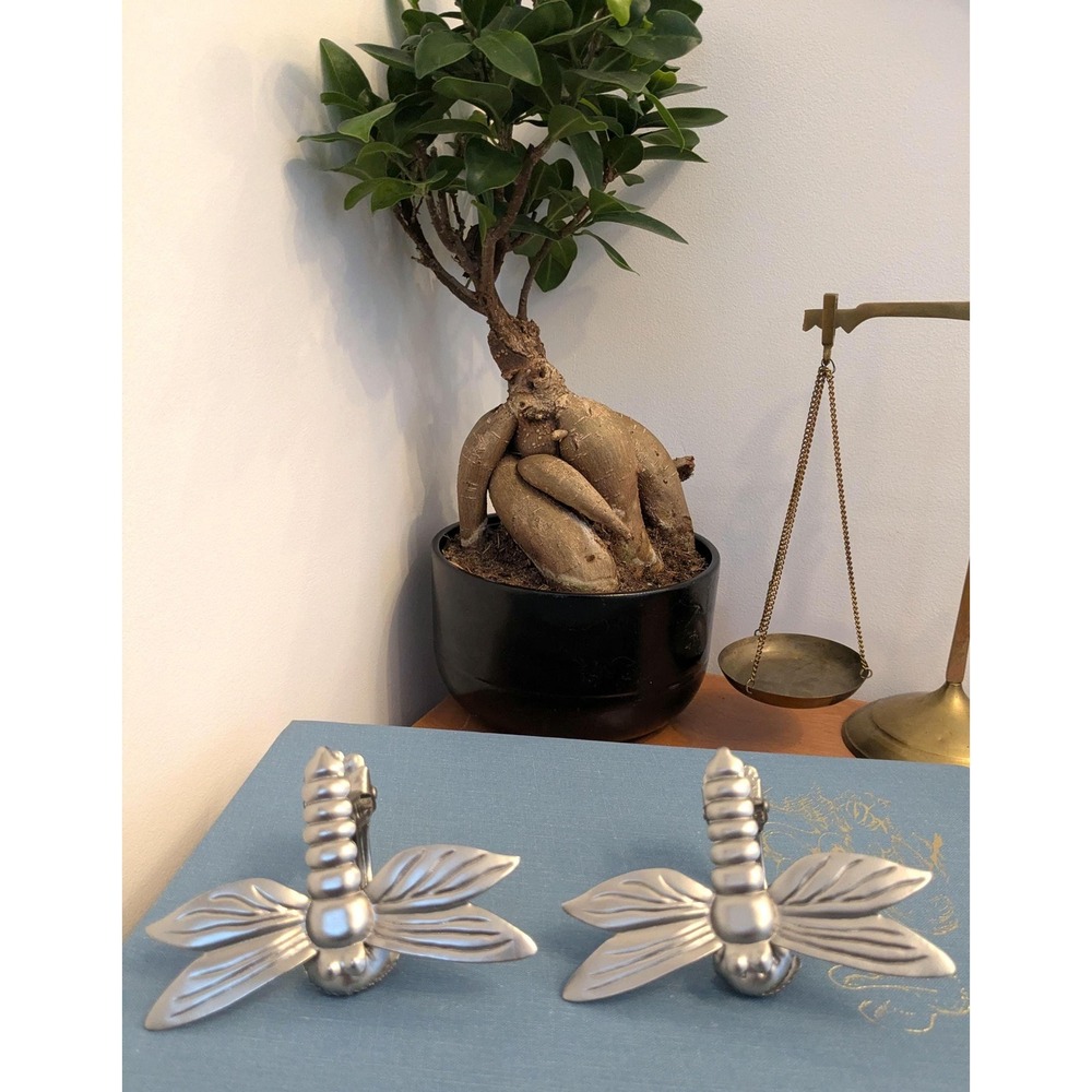 Duo de crochets pour rideaux en forme de libellule des années 90